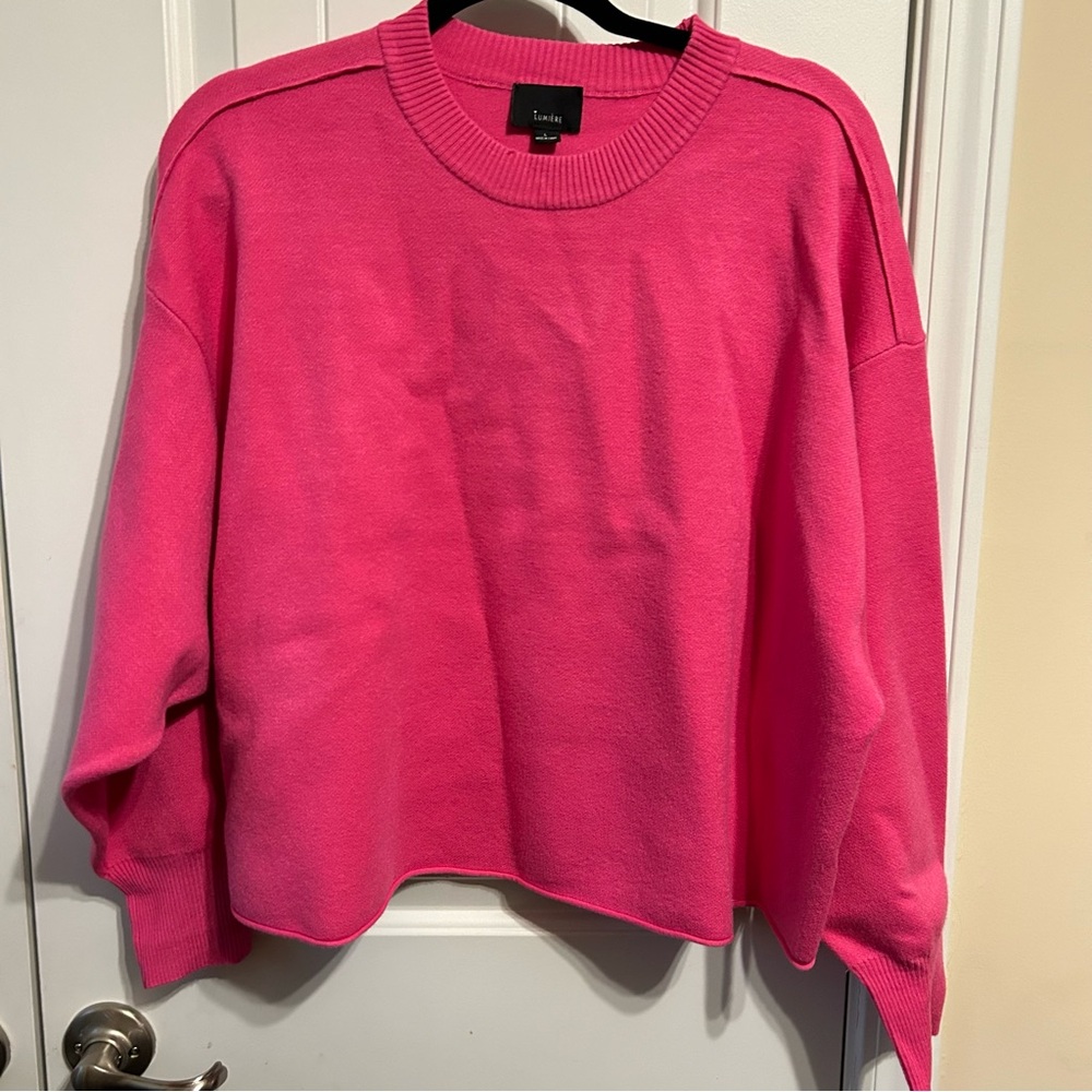 lumiere sweater Hot Pink Crop Large Oversized